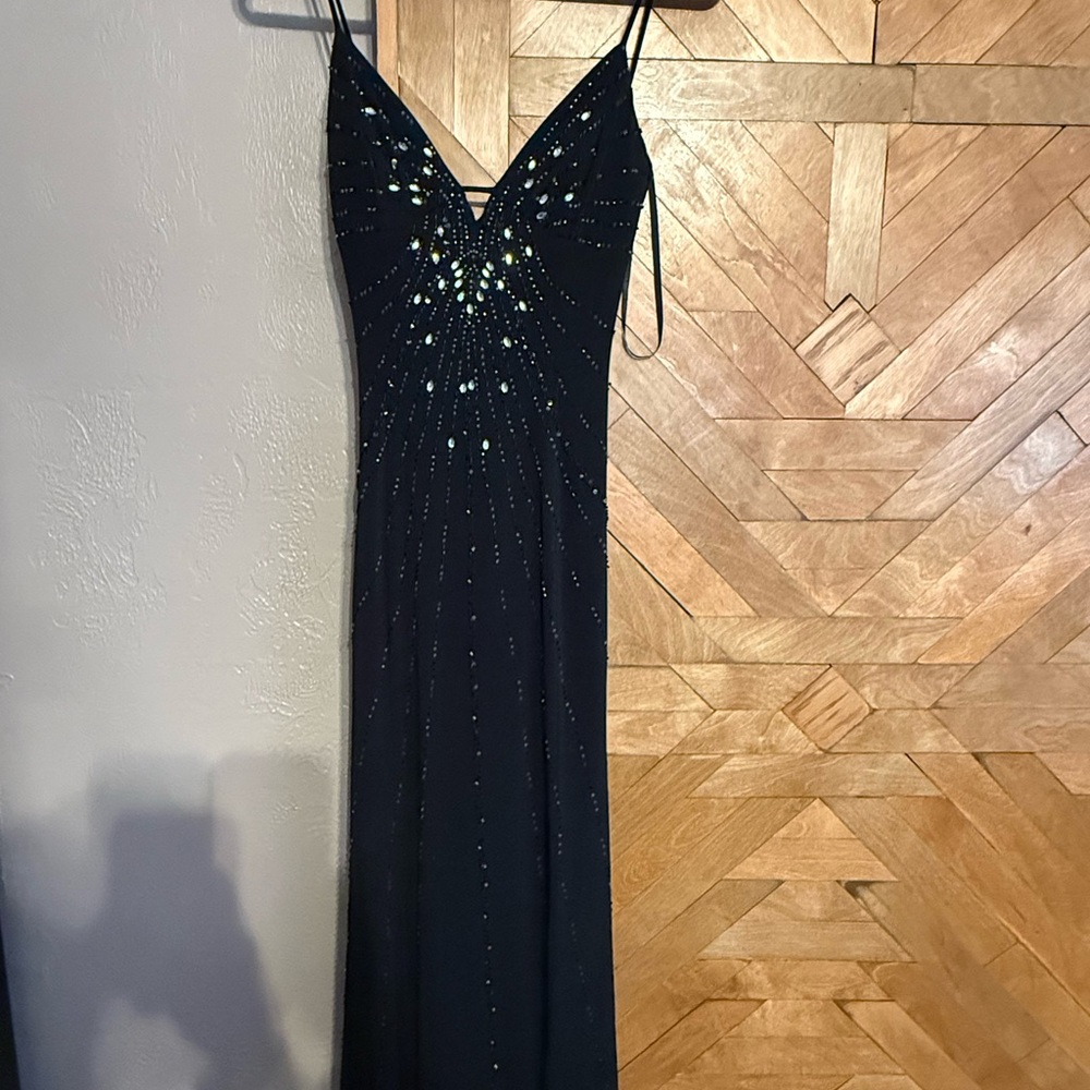 Masquerade Black Sequin Backless Dress